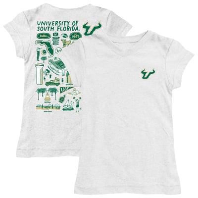  South Florida Bulls Vive La Fete Youth Impressions Artwork Fitted T-Shirt - White
